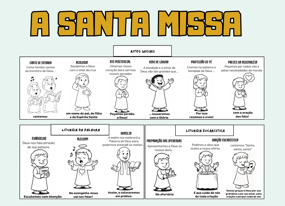 Mapa da Missa: Para Colorir e Levar